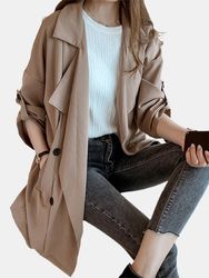 Veste de costume coupe-vent à manches longues de couleur unie pour les s - Newchic - Modalova