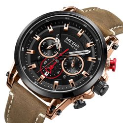 Montre-bracelet à quartz de style militaire avec chronographe multifonction à quartz - Newchic - Modalova