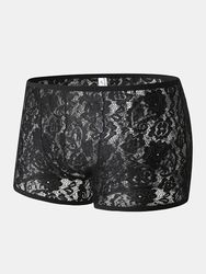 Sous-vêtements respirants en dentelle sexy mince voir à travers le caleçon élastique de couture pour les s - Newchic - Modalova
