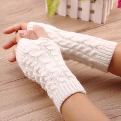 Mitaines Homme Élégantes Chaudes Gants Hiver sans Doigts Chauffe-mains en Tricot au Crochet - Newchic - Modalova