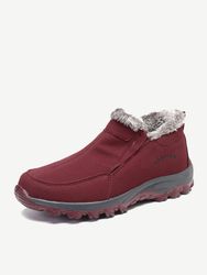 S en daim cousant sans lacet sur des bottes décontractées plates antidérapantes extérieures - Newchic - Modalova