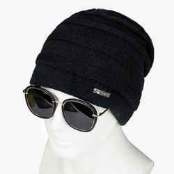 S Hiver Laine Velours Tricot Bonnet Coupe-Vent Chaud Épais Vintage En Plein Air Décontracté Neige Ski Vélo Bonnet - Newchic - Modalova
