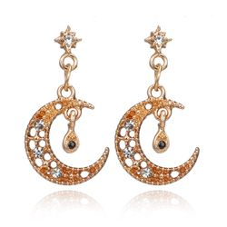 Boucles d'oreilles à la mode strass lune boucles d'oreilles longues glands goutte d'eau pour les s - Newchic - Modalova