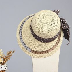 LYZA Chapeau de soleils d'été creux large bord plage soleil Visor Voyage Voyage Panama chapeau de paille - Newchic - Modalova