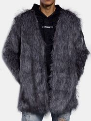 Manteau en fausse fourrure mi-longueurs hiver épaissi chaud Slim Fit mode veste de fourrure décontractée - Newchic - Modalova