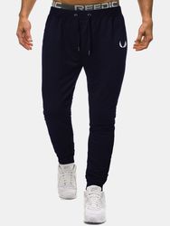 Pantalon de jogging décontracté à taille élastique en coton de couleur unies - Newchic - Modalova
