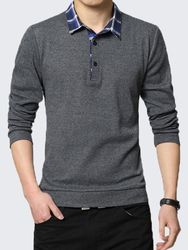Chemise à tricoter imprimée à carreauxs Chemise de golf décontractée coupe slim à col rabattu et à revers - Newchic - Modalova