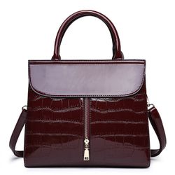 Sac à main en cuir verni à bandoulière à motif crocodile Sac à bandoulière décontracté - Newchic - Modalova