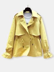 Veste coupe-vent à manches longues avec cordon de serrage de couleur unie pour les s - Newchic - Modalova