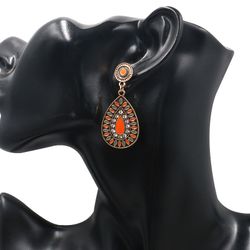 Boucles d'oreilles bohème boucles d'oreilles ovales géométriques colorées boucles d'oreilles Ethniques Jeweley pour les s - Newchic - Modalova