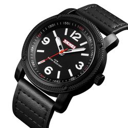 Montre en cuir d'affaires Grand numéro de mode s Montre à quartz Montre étanche - Newchic - Modalova