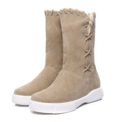 Bottes de neige plates d'hiver en daim de grande taille avec doublure chaude - Newchic - Modalova