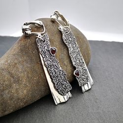 Boucles d'oreilles vintage en argent 925s, boucles d'oreilles avec pendentif incrusté de gemmes d'arbre ancien - Newchic - Modalova