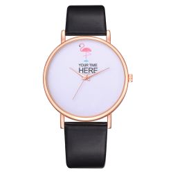 P346 Flamingo Mode Casual Lady Montre Vintage Ultra-mince Ceinture En Cuir Montre à Quartz pour les s - Newchic - Modalova
