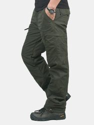 Pantalon tactique de style militaires Pantalon cargo cargo doublé de coton épais doublé de coton - Newchic - Modalova