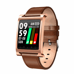 Montre rétro intelligente Montre en cuir véritable Tension artérielle Oxygène avec rappel de la fréquence cardiaque Montre intelligente - Newchic - Modalova