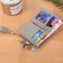 Style coréen de la mode des s Slim Mini portefeuille porte-monnaie titulaire de la carte porte en cuir PU 6 fente pour carte - Newchic - Modalova