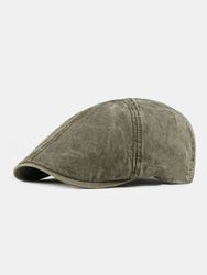 S coton béret casquette plate couleur unie gavroche pare-soleil décontracté à pointe avant casquette plat chapeau - Newchic - Modalova