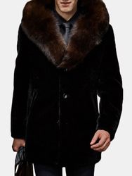 Mens fausse fourrure mi-long tranchée manteau d'hiver manteau décontracté col fourrure d'hiver épais - Newchic - Modalova