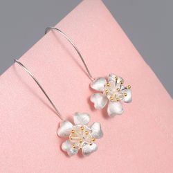 Boucles d'oreilles Lotus Vintage en argent Sterling S925, argent Plaqué Or - Newchic - Modalova