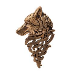 Loup rétro Totem tête broche broche style britannique personnalité costume Badge cadeau pour les s - Newchic - Modalova