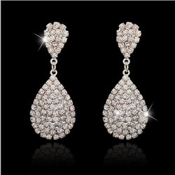 Fashion Ear Drop Boucles d'oreilles Argent Gold Drop Flash Boucles d'oreilles en strass Bijoux élégants pour les s - Newchic - Modalova