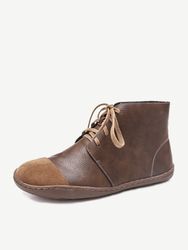 LOSTISY Grande Taille s Épissage Léger Soft Semelle Causal Bottes Plates - Newchic - Modalova
