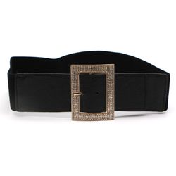 S strass incrusté boucle ceinture élastique PU Casual robe décorative taille ceinture - Newchic - Modalova