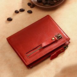 RFID Hommes Et s Bifold Portefeuille Vinatge Huile Cire En Cuir Véritable 7 Carte Fente Porte-Monnaie - Newchic - Modalova