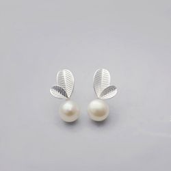 Boucles d'oreilles en perles de feuille d'olive en argent sterling 925 Sterling - Newchic - Modalova