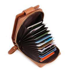 RFID Antimagnétique En Cuir Véritable Multi-slot Titulaire de la Carte Porte-Monnaie Portefeuille - Newchic - Modalova