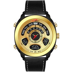 La montre de quartz extérieure de sport a mené la montre d's imperméable en cuir de montre de sport lumineuse - Newchic - Modalova