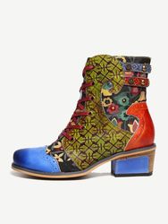 SOCOFY Motif de gaufrage surpiqûres Bottes plates confortables en cuir véritable - Newchic - Modalova