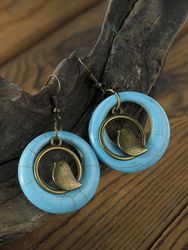 Boucles d'oreilles Vintage Turquoise s boucles d'oreilles bohème nid d'oiseau - Newchic - Modalova