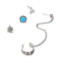 Boucles d'oreilles oreille vintage boucles d'oreilles en argent antique fleur ronde chaîne bijoux ethniques pour les s - Newchic - Modalova