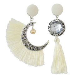 Ethnique Asymétrique Tassel Boucles D'oreilles Bohème Cristal Lune Boucles D'oreilles Pendantes Boucles D'oreilles pour les s - Newchic - Modalova