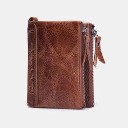 S en cuir véritable 6 fentes pour cartes Photo carte pince à billets porte-monnaie portefeuille multifonctionnel - Newchic - Modalova