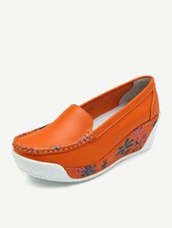 Chaussures couleurs harmonieuses compensées décontractées à plateforme à enfiler - Newchic - Modalova