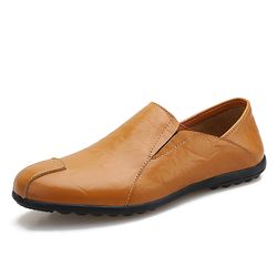 S en microfibre en cuir antidérapant talon pliant Soft semelle mocassins occasionnels - Newchic - Modalova