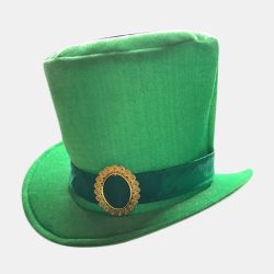 Leprechaun leprechaun vert satiné chapeau haut de forme avec boucle Costume Cap adulte - Newchic - Modalova