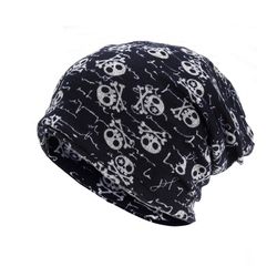 Mens Womens Print Fashion garder au chaud Bonnet Coton Chapeau Automne Hiver Outdoor Cap Écharpe Double Usage - Newchic - Modalova