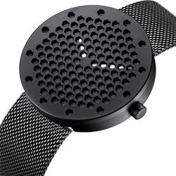 Montre à cadran en nid d'abeille de modes Montre en acier inoxydable de taille en cuir Montre à quartz étanche - Newchic - Modalova