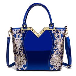 Sac à main en cuir vernis Sac à bandoulière décontracté à paillettes de grande capacité - Newchic - Modalova