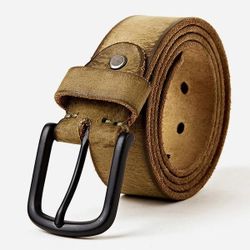 Ceinture rétro en cuir véritables ceinture givrée décontractée ceinture ceinture broche - Newchic - Modalova