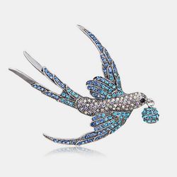 Mode élégante broche hirondelle sauvage Animal strass monture broche s bijoux - Newchic - Modalova
