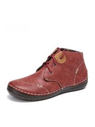 SOCOFY Old Peking Solid Color Splicing Block Stitching Lace Up Soft Bottes plates - Newchic - Modalova