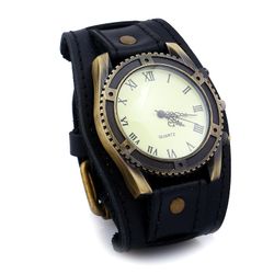 Vintange Punk s Montre En Cuir Bracelet Montre Style Retro Montre À Quartzs - Newchic - Modalova