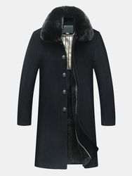 Manteau en laine double face épaissie col en laine chaude mi-longueur Trench-Coat Casual - Newchic - Modalova