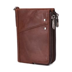 RFID s en cuir véritable 10 fente pour carte portefeuille double fermeture éclair porte-monnaie - Newchic - Modalova