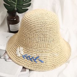 Petit chapeau de paille marguerite chapeau de soleil chapeau de bassin pliant chapeau de pêcheur chapeau de plage - Newchic - Modalova